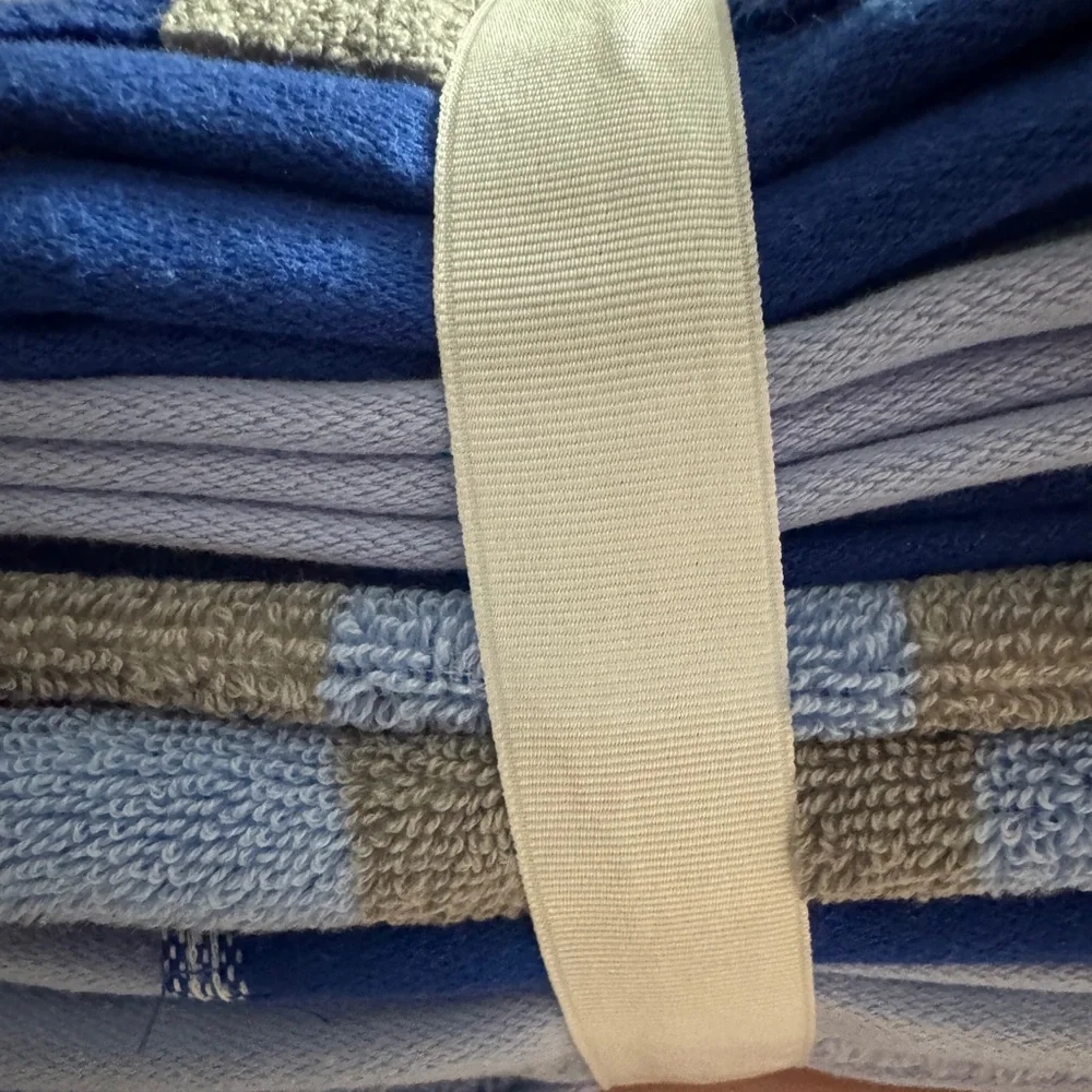 Kapoor Home Blue/Gray/White Striped Bath Towel 6 Piece Set
